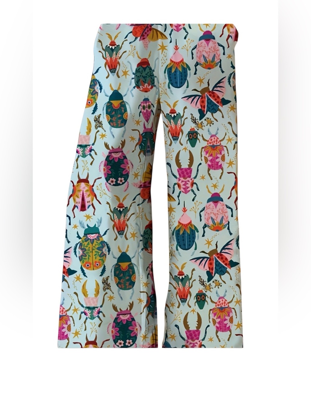 NWOT! COLORFUL HIGH WAIST, COLORFUL, WIDE LEG, SILKY PANTS. EXCELLENT CONDITION!